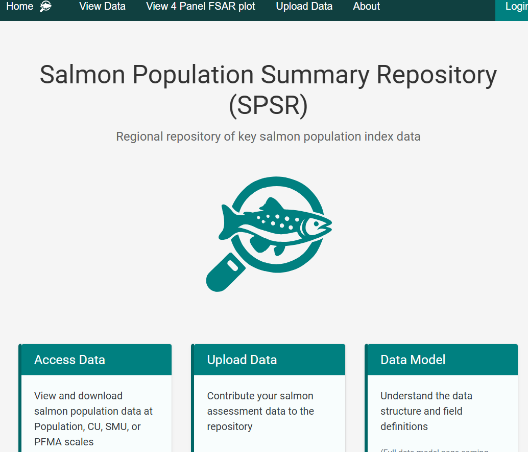 Salmon Population Summary Repository interface